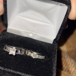 Gorgeous Camo Ever After bride wedding and engagement ring set. Sz 6